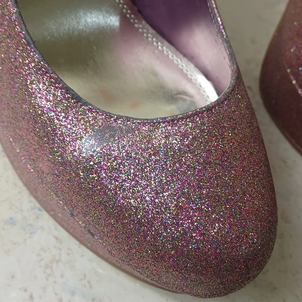 Bakers Glittery Pink Heels Size 10 M - Picture 6 of 10
